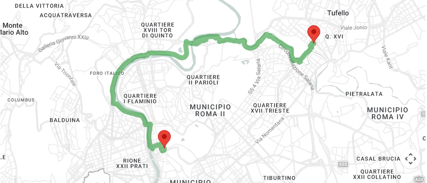 I parchi d’affaccio dall’Aniene al Tevere